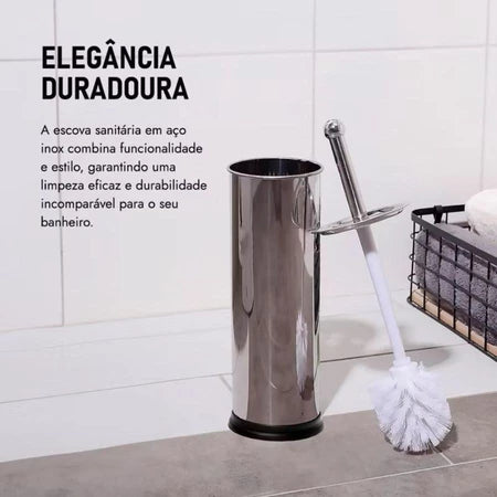 Escova Sanitária Inox com Suporte