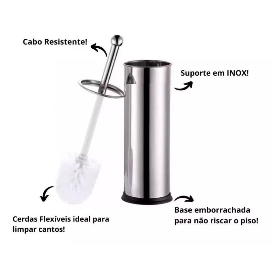 Escova Sanitária Inox com Suporte