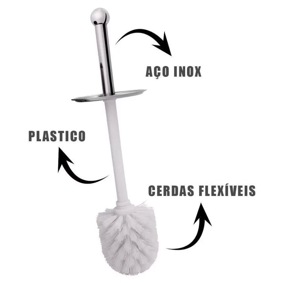 Escova Sanitária Inox com Suporte